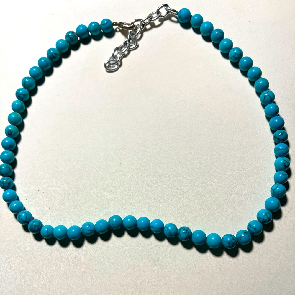 Turquoise necklace with lobster clasp. #799
